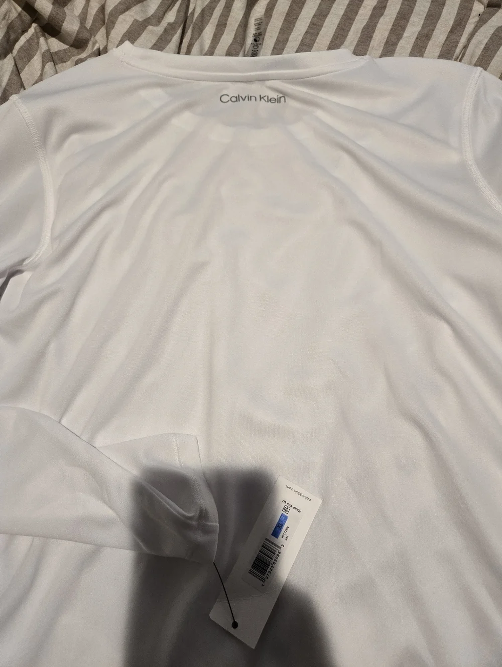 Calvin Klein Women’s Classic White Long-Sleeve Performance Top - Picture 3 of 3
